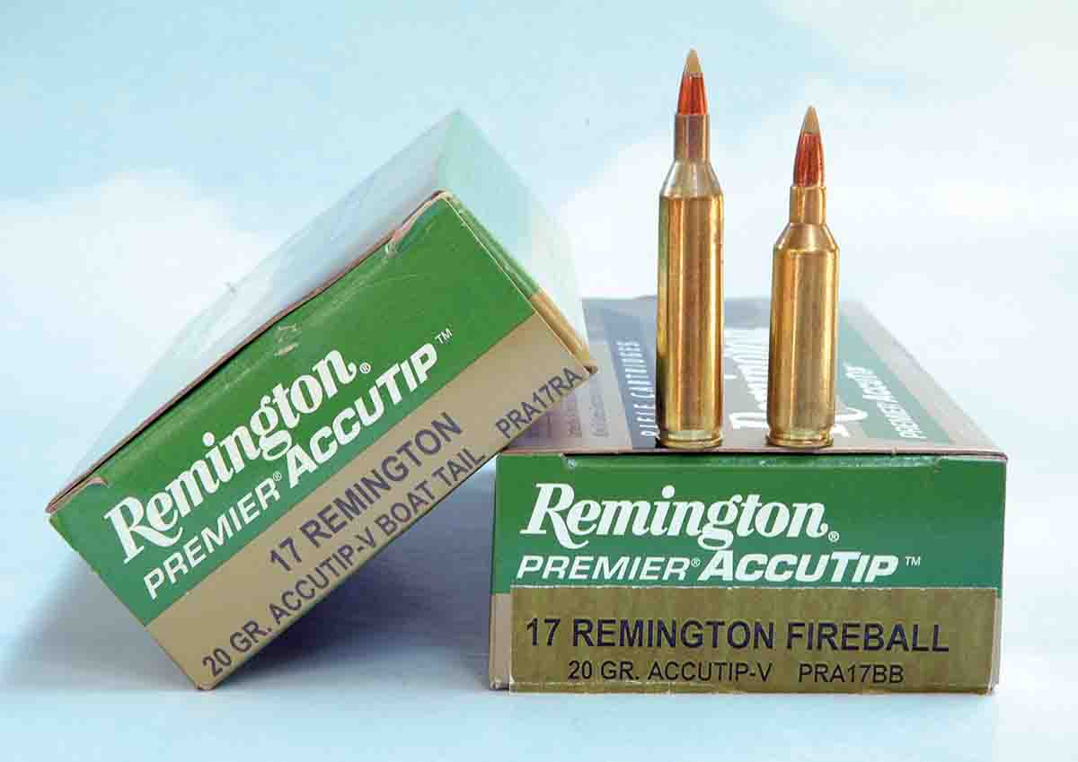 The 20-grain AccuTip-V bullet in 17 Fireball and 17 Remington ammunition loaded by Remington is made by Hornady. With the exception of its green tip, it is the same as the Hornady 20-grain V-MAX.